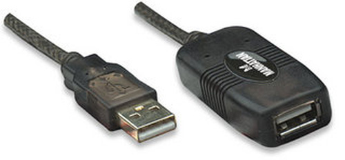 CABO USB-A (M) PARA USB-A (F) 10MT EXTENSÃO MANHATTAN PRETO