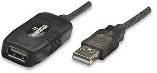 CABO USB-A (M) PARA USB-A (F) 10MT EXTENSÃO MANHATTAN PRETO