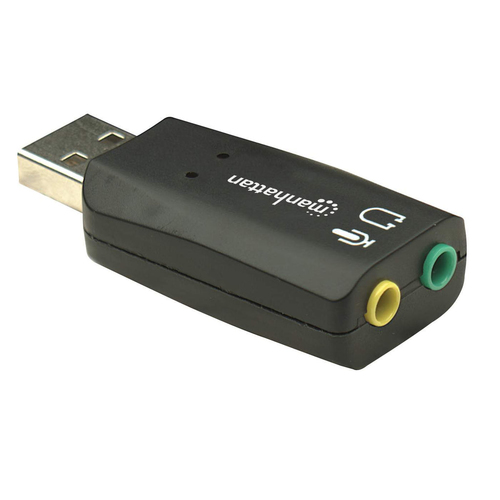 ADAPT USB-A PARA 3.5MM HIGH SPEED, MANHATTAN PRETO
