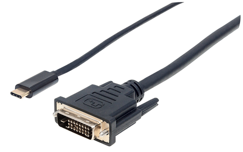 CABO USB-C (M) PARA DVI-D/I (M) 2MT FHD MANHATTAN PRETO