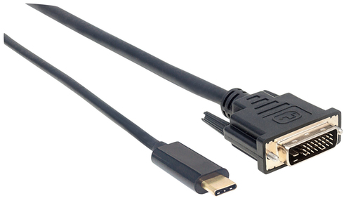 CABO USB-C (M) PARA DVI-D/I (M) 2MT FHD MANHATTAN PRETO