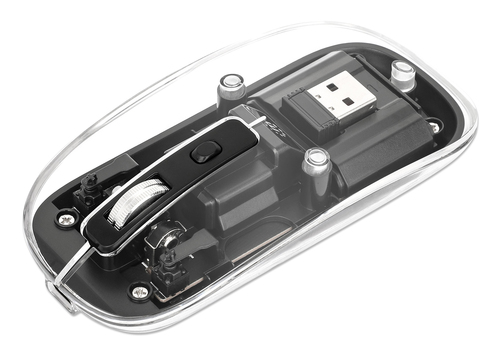 MOUSE MANHATTAN 190268 ÓPTICO 1600DPI USB LED TRANSPARENTE/PRETO