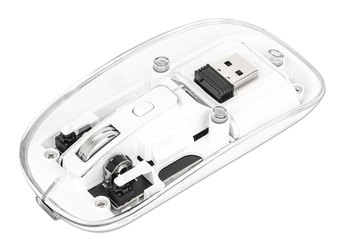 MOUSE MANHATTAN 190275 ÓPTICO 1600DPI USB LED TRANSPARENTE/BRANCO