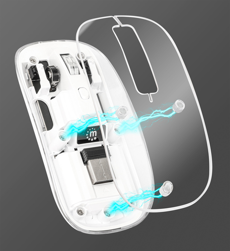 MOUSE MANHATTAN 190275 ÓPTICO 1600DPI USB LED TRANSPARENTE/BRANCO