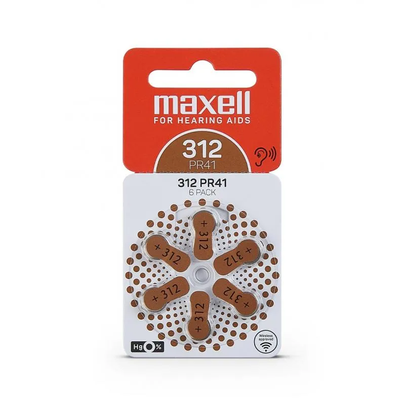 PILHA MOEDA MAXELL PR41WA 312 6UN 1,45V