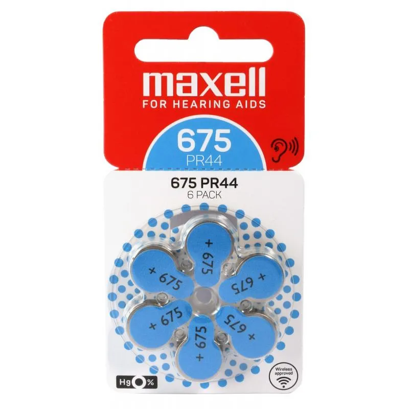 PILHA MOEDA MAXELL PR44WA 675 6UN 1,45V
