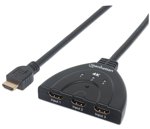 HUB SPLITTER 3XHDMI INP (F) PARA 1XHDMI OUT (F) 4K@60HZ MANHATTAN