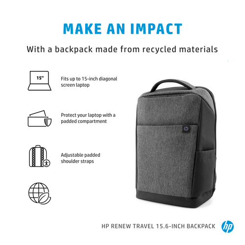 HPI MOCHILA 15.6" HP RENEW TRAVEL PRETA/CINZA