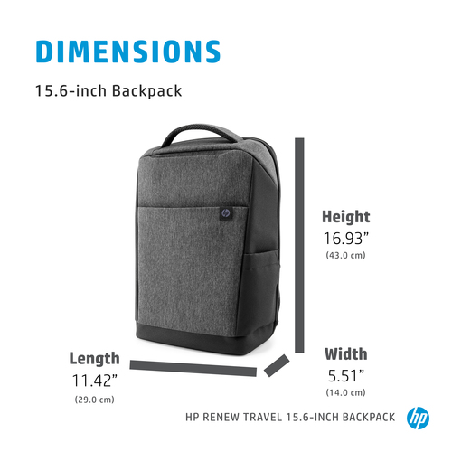 HPI MOCHILA 15.6" HP RENEW TRAVEL PRETA/CINZA