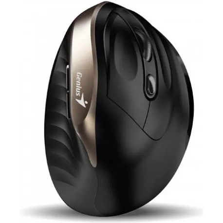 MOUSE GENIUS 8250S ERGO SILENT VERTICAL 1600DPI WIRELESS PRETO/DOURADO