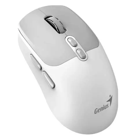MOUSE GENIUS NX-8080S ERGO SILENT AI COPILOT 1600DPI WIRELESS/BT BRANCO/CINZA
