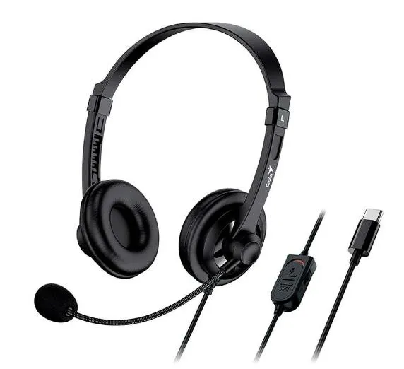 HS GENIUS HS-230U COM MIC PARA PC USB-C PRETO