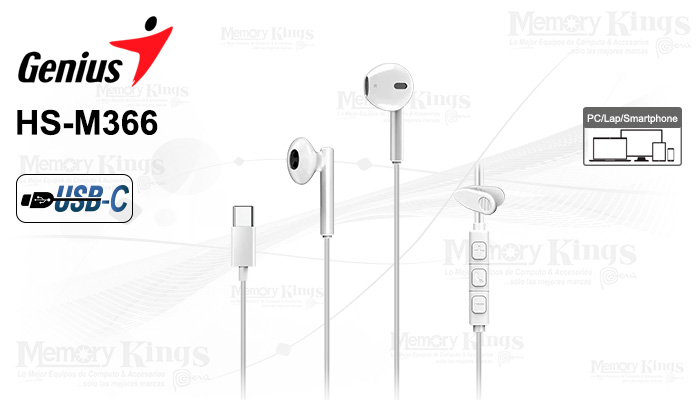 IN-EAR GENIUS USB-C HS-M366 BRANCO