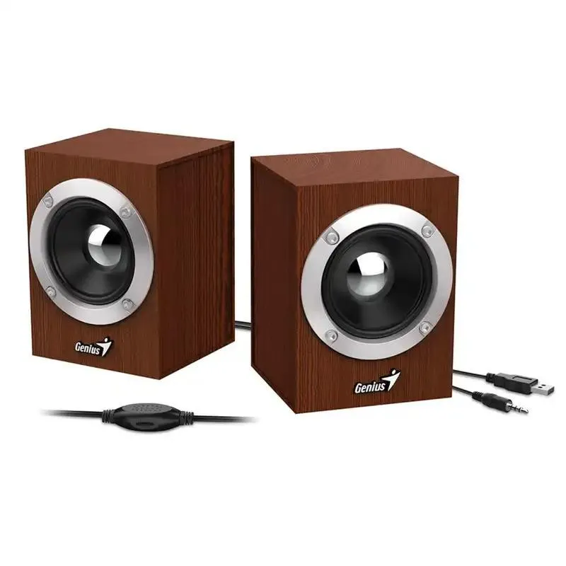COLUNA GENIUS SP-HF280 2.0 MULTIMÉDIA 6W RMS USB-A/3.5MM MADEIRA