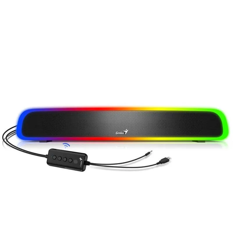 BARRA DE SOM GENIUS BAR 200BT 2.0 SOUNDBAR 4W RMS BT/USB-A/3.5MM PRETO