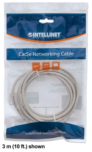 CABO DE REDE RJ45 INTELLINET 5M CAT6 UTP ETHERNET CINZA