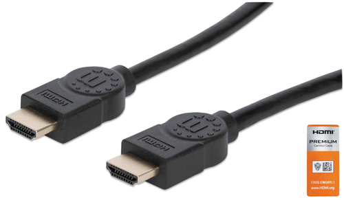 CABO HDMI (M) PARA HDMI (M) 1MT HIGH SPEED 18GBPS 4K 60HZ UHD MANHATTAN PRETO