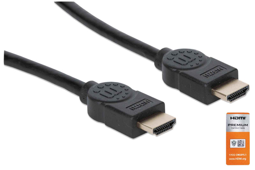 CABO HDMI (M) PARA HDMI (M) 1MT HIGH SPEED 18GBPS 4K 60HZ UHD MANHATTAN PRETO