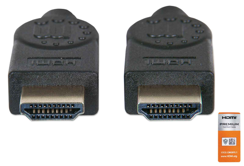 CABO HDMI (M) PARA HDMI (M) 1MT HIGH SPEED 18GBPS 4K 60HZ UHD MANHATTAN PRETO