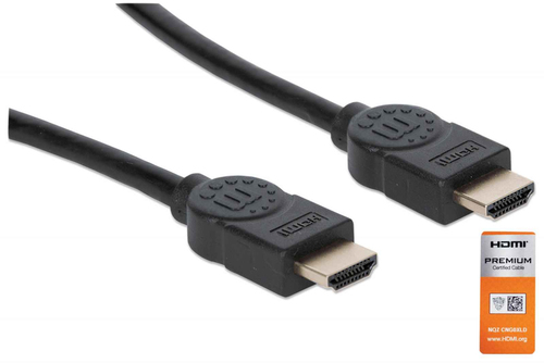 CABO HDMI (M) PARA HDMI (M) 1.8MT HIGH SPEED 18GBPS 4K 60HZ UHD MANHATTAN PRETO