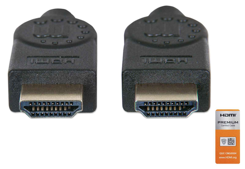 CABO HDMI (M) PARA HDMI (M) 1.8MT HIGH SPEED 18GBPS 4K 60HZ UHD MANHATTAN PRETO