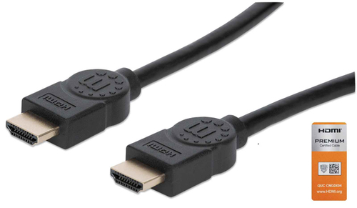 CABO HDMI (M) PARA HDMI (M) 3MT HIGH SPEED 18GBPS 4K 60HZ UHD MANHATTAN PRETO