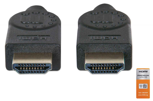 CABO HDMI (M) PARA HDMI (M) 3MT HIGH SPEED 18GBPS 4K 60HZ UHD MANHATTAN PRETO