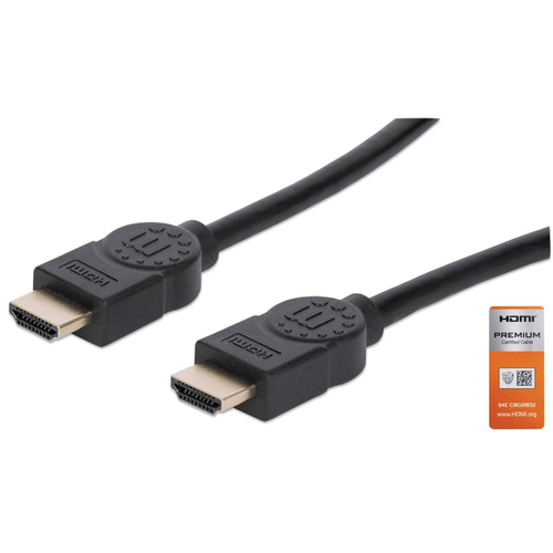 CABO HDMI (M) PARA HDMI (M) 5MT HIGH SPEED 18GBPS 4K 60HZ UHD MANHATTAN PRETO
