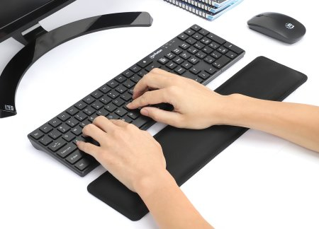 APOIO DE PULSO MANHATTAN PARA TECLADO PRETO