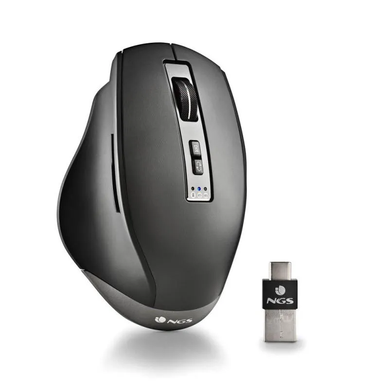 MOUSE NGS BLUR-RB ERGO 3200DPI WIRELESS/RECARREGAVEL PRETO