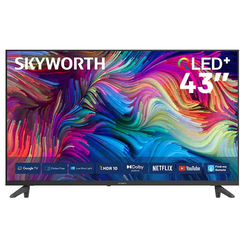 TV 43" SMART SKYWORTH QLED FHD GOOGLE HDMI/USB/AV/RF/VGA/LAN/OPT