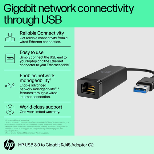 HPI ADAPT USB 3.0 TO GIGABIT RJ45 G2 HP