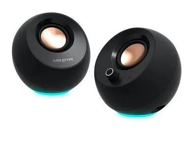 COLUNA CREATIVE PEBBLE PRO 2.0 MULTIMÉDIA RGB 30W RMS BT/USB-COM 3.5MM PRETA