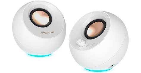 COLUNA CREATIVE PEBBLE PRO 2.0 MULTIMÉDIA RGB 30W RMS BT/USB-COM 3.5MM BRANCA