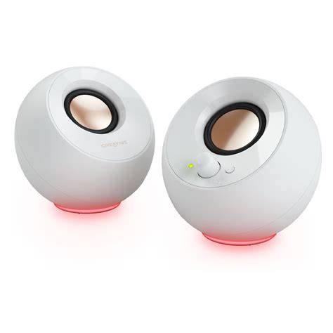 COLUNA CREATIVE PEBBLE SE 2.0 MULTIMÉDIA RGB 4W RMS USB-COM 3.5MM BRANCA
