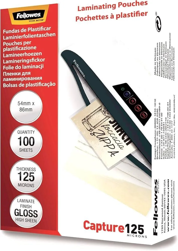 BOLSAS PLASTIFIC.FELLOWES 125MIC A4/100