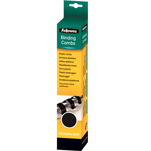 FELLOWES FE ARGOLAS PLASTIC A4 6MM/25 PRETA