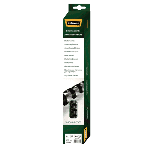 FELLOWES FE ARGOLAS PLASTIC A4 14MM/25 BRANCA