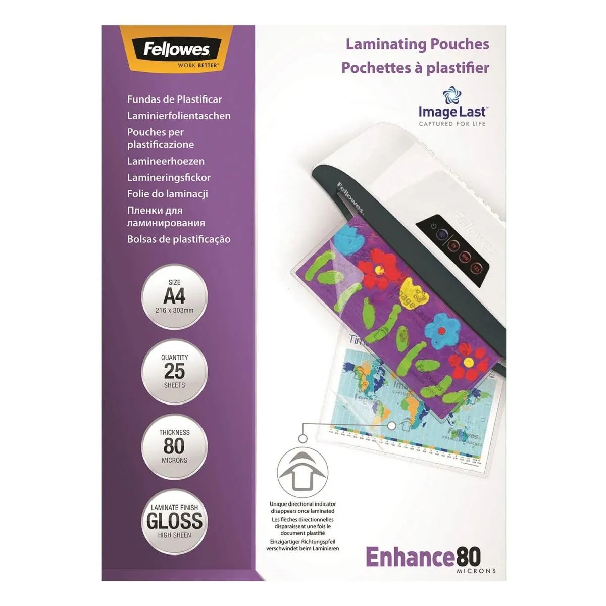BOLSAS PLASTIFIC.FELLOWES 80MIC A4/25