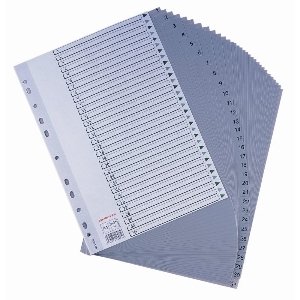 GENÉRICO ME INDICE MAB A4 PP CINZA 11 FUROS 1-31