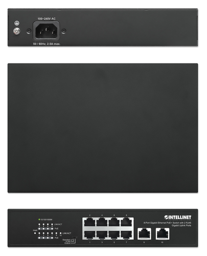 SWITCH 8 INTELLINET ETHERNET POE+ 2XRJ45