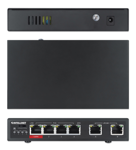 SWITCH 6 INTELLINET ETHERNET 4 PORTAS POE 1 X HIGH-POWER