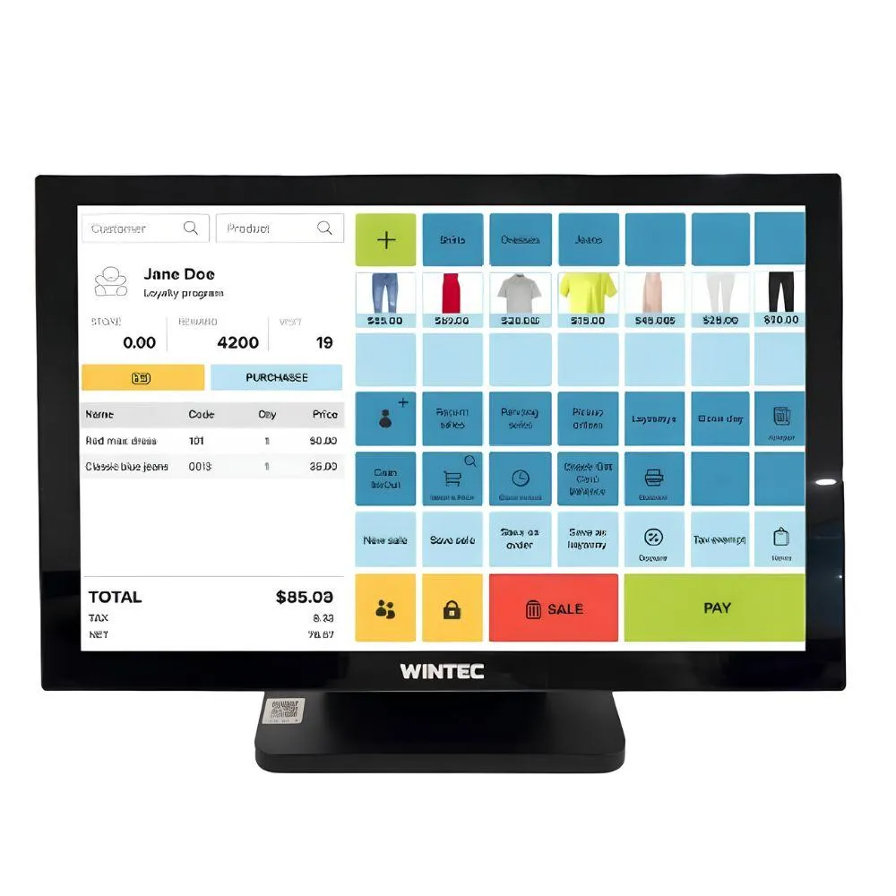 WINTECH POS WINTEC 15" N97 8G 128SSD PRETO WF,USB,RS232,RJ45,HDMI,USB-C