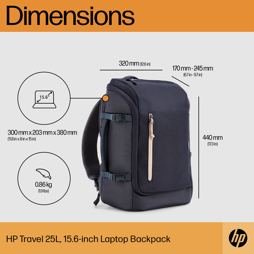 HPI MOCHILA 15.6" HP TRAVEL 25LT AZUL ESCURO
