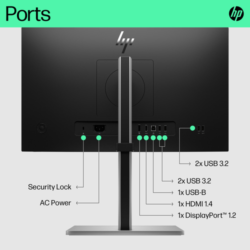 HPI MONITOR HP 21.5" FHD SERIES E OFFICE HDMI/VGA/DP PRETO