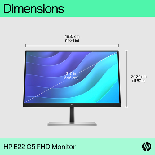 HPI MONITOR HP 21.5" FHD SERIES E OFFICE HDMI/VGA/DP PRETO