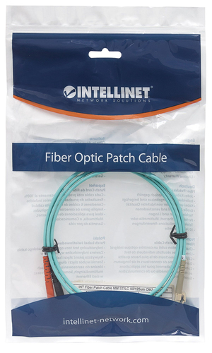 INTELLINET PATCH CABLE F.O. ST/LC 2M DUPLEX MULTIMODE 50/125 OM3