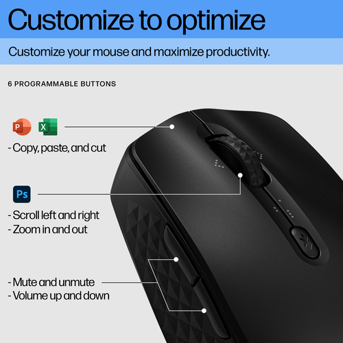 HPI MOUSE HP 425 4000DPI WIRELESS/BT PRETO
