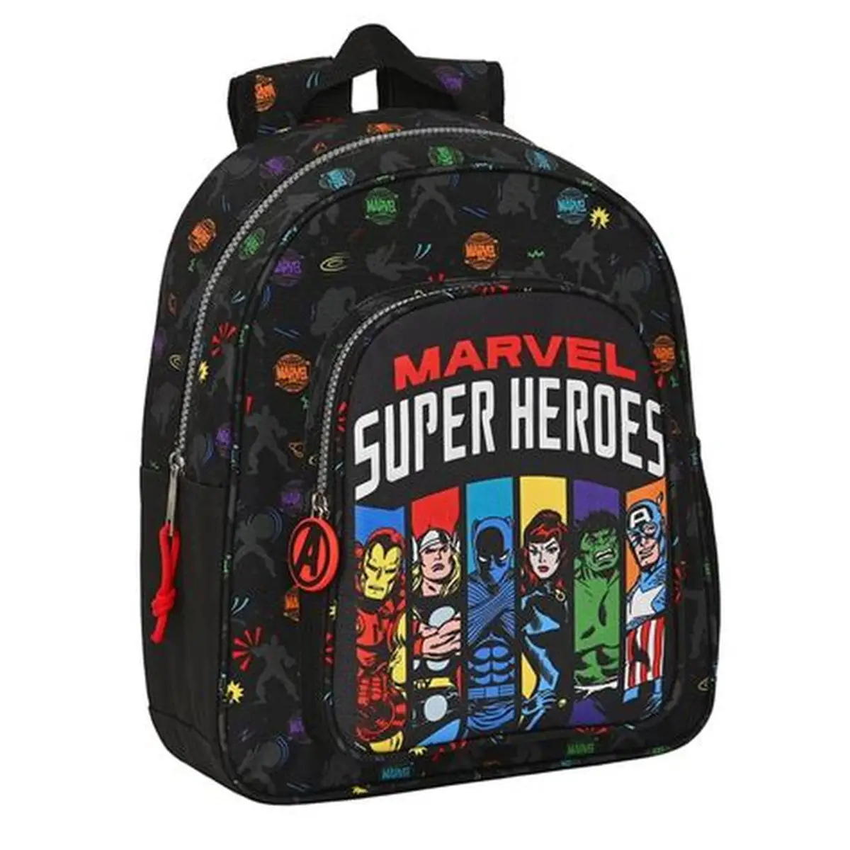 MOCHILA INFANTIL SAFTA AVENGERS PRETA/VERMELHA