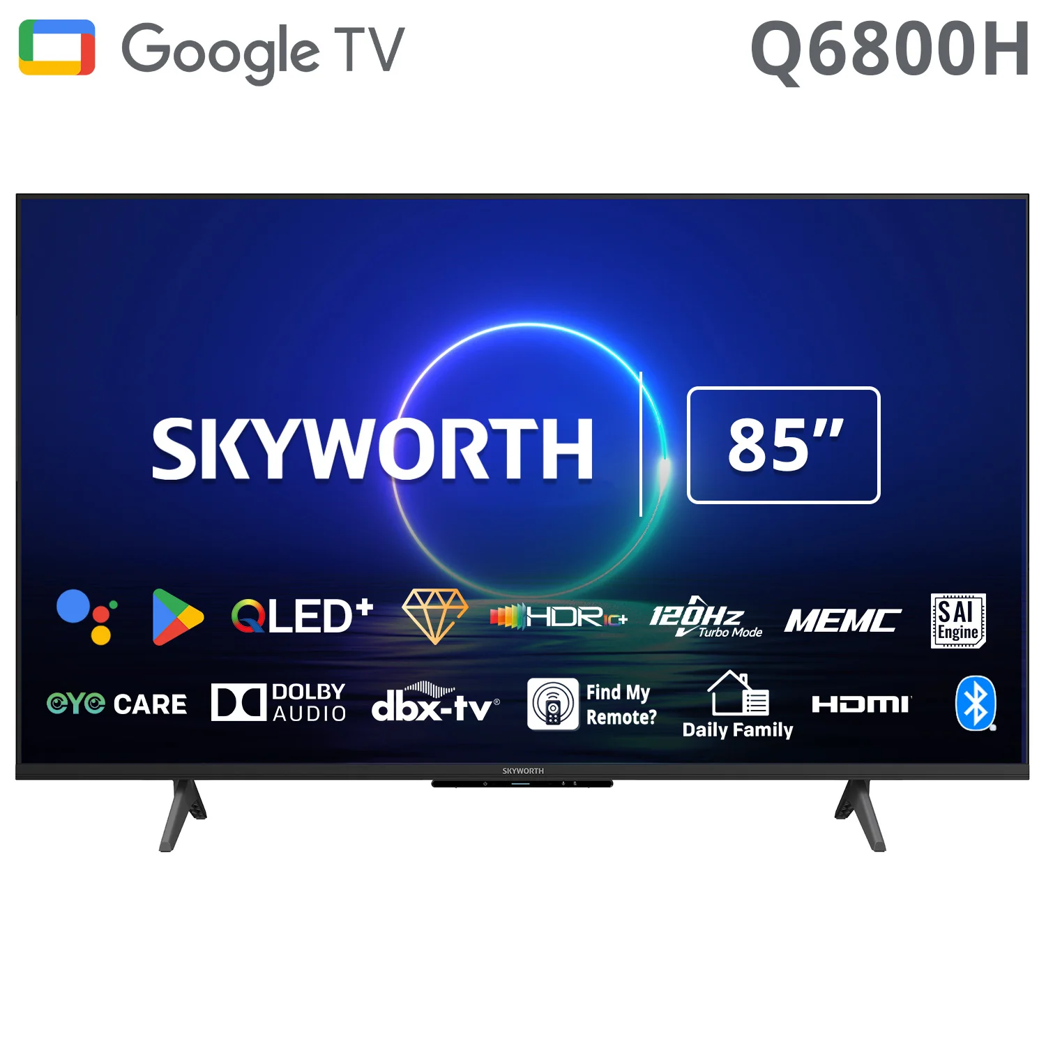 TV 85" SMART SKYWORTH QLED 4K GOOGLE HDMI/USB/AV/RF/LAN/OPT